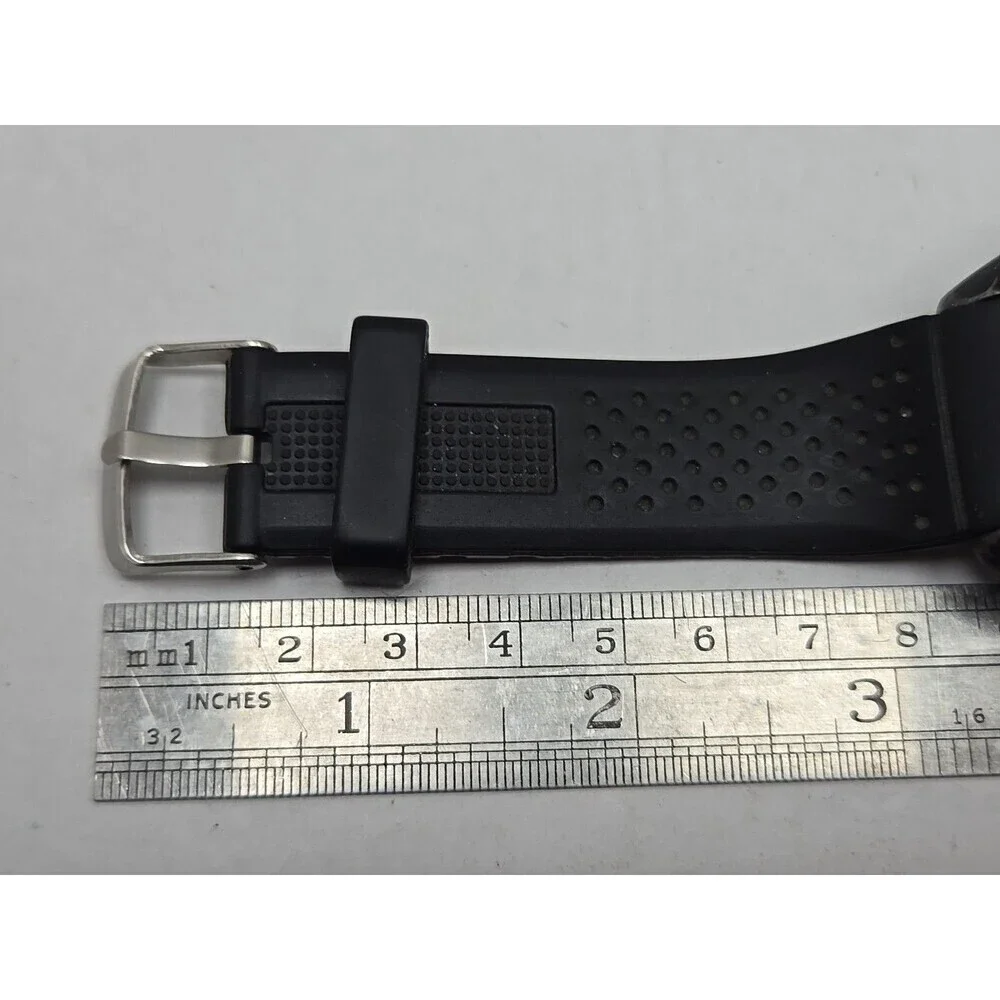 Sharp Analog Digital Quartz Sport Watch 5 ATM Black Rubber Band New Battery Mens
